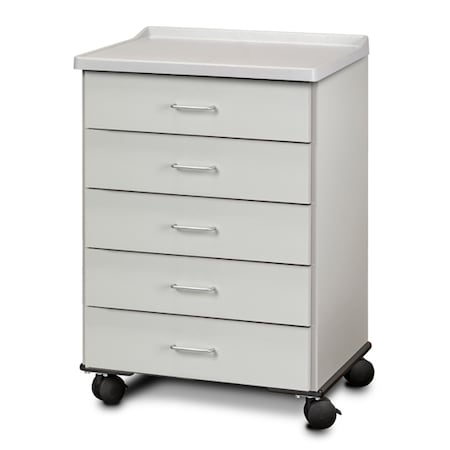 Clinton Molded Top, Mobile Treatment Cabinet with 5 Drawers, Gray 8950-A-1GR